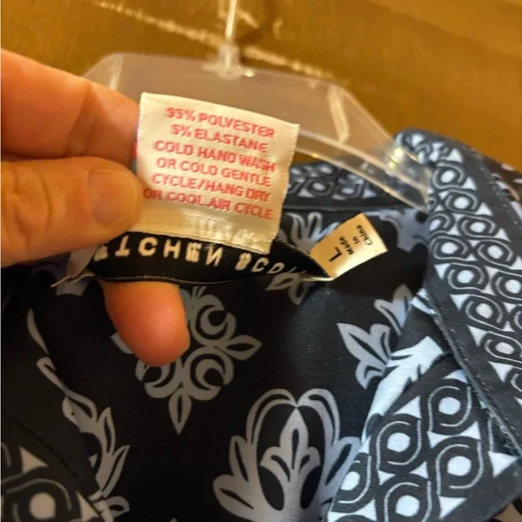 Gretchen Scott Designs Twist & Shout navy & blue printed knee length dress - Picture 6 of 6